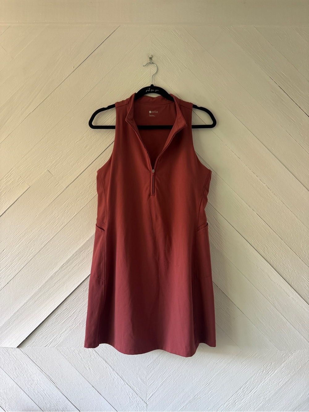 Zella Sleeveless Zip Dress in Mauve